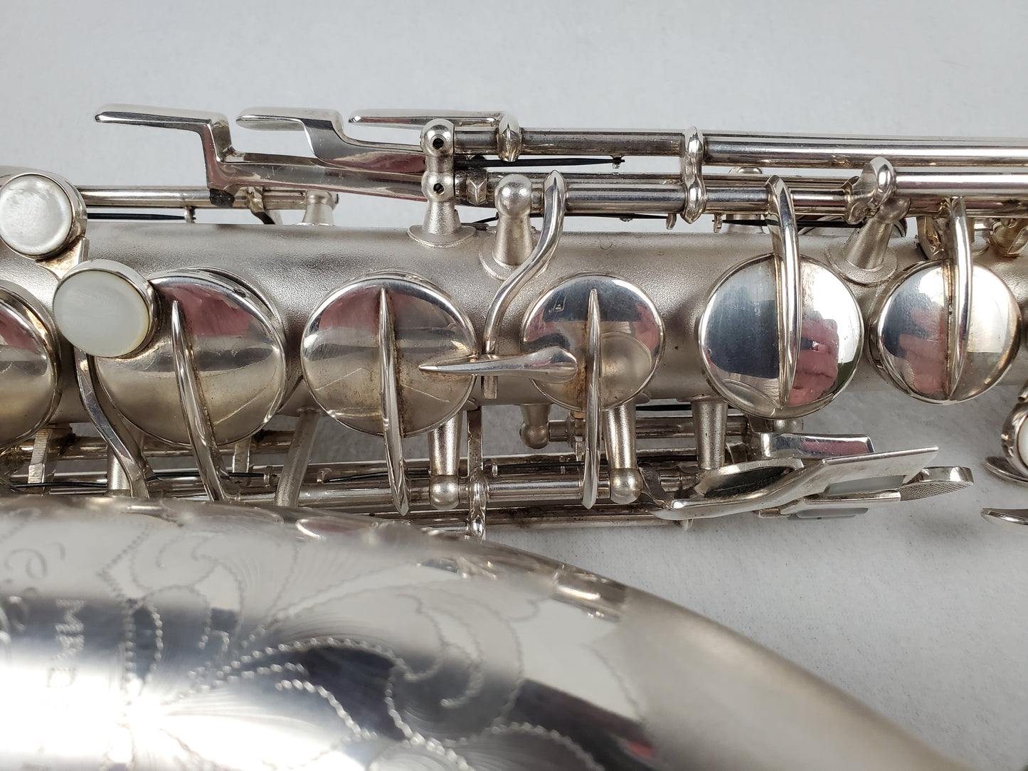 Conn F Mezzo Soprano Saxophone 219xxx - Silver Plated w Gold Wash Bell