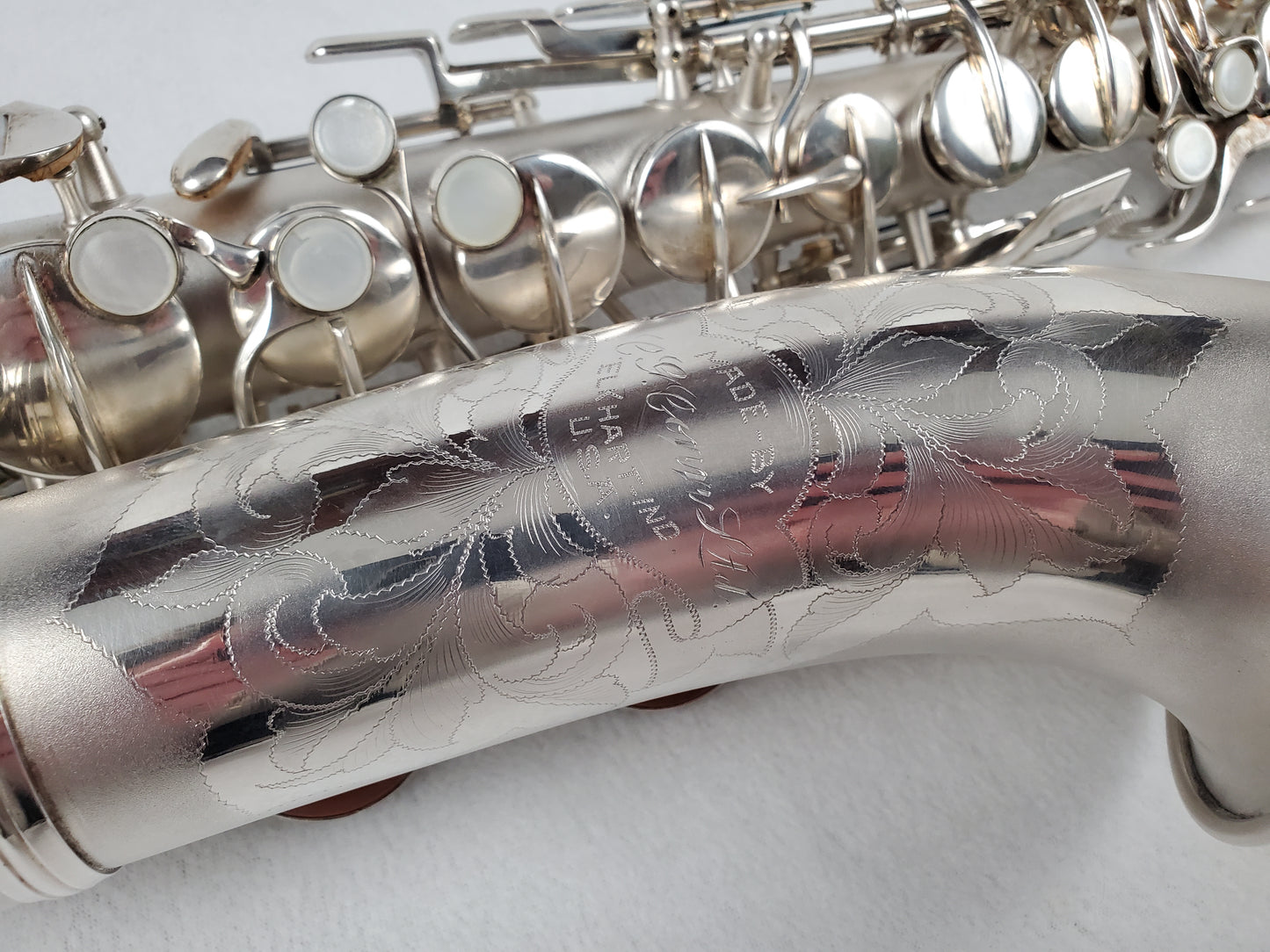 Conn F Mezzo Soprano Saxophone 219xxx - Silver Plated w Gold Wash Bell