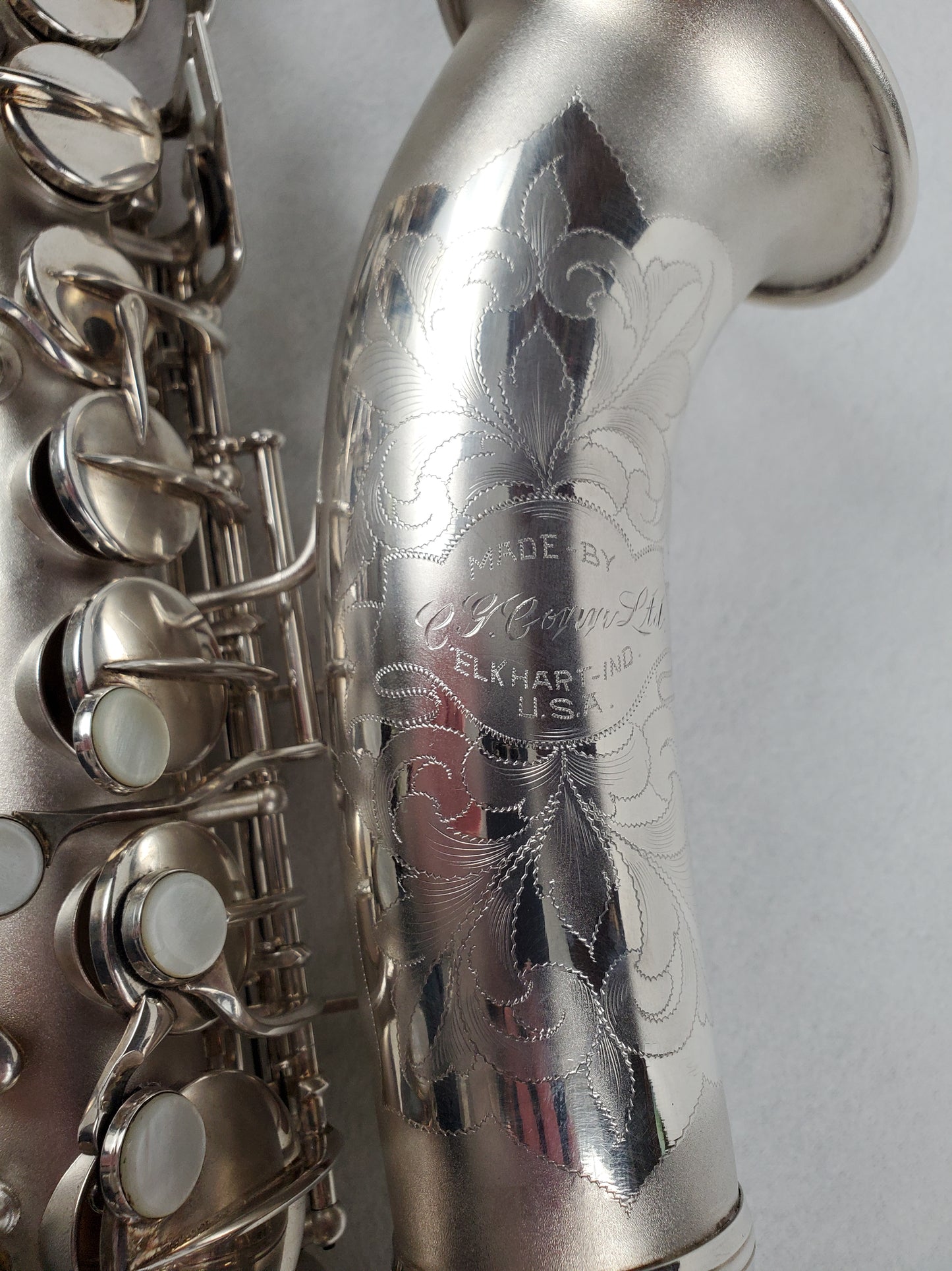 Conn F Mezzo Soprano Saxophone 219xxx - Silver Plated w Gold Wash Bell