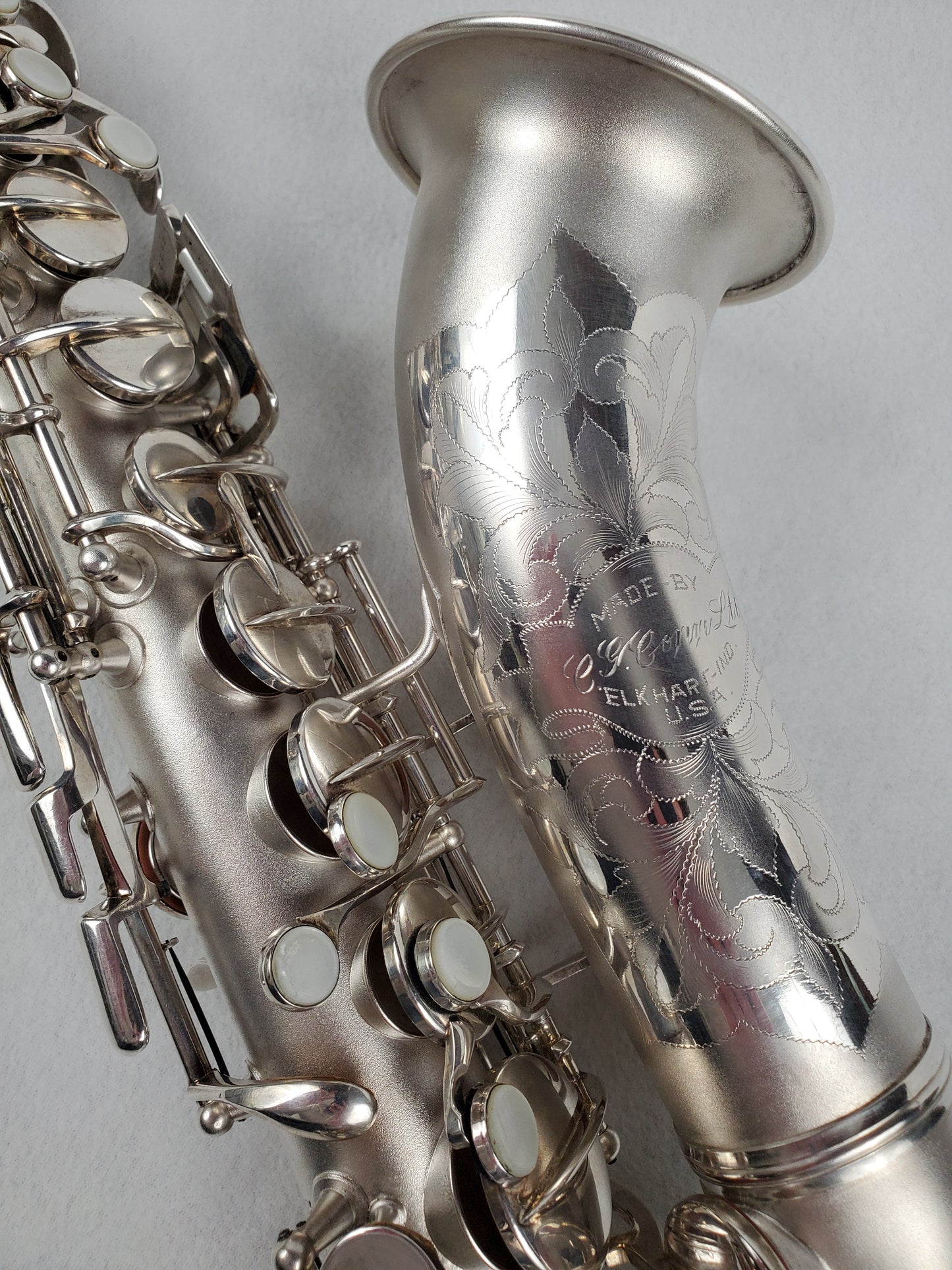Conn F Mezzo Soprano Saxophone 219xxx - Silver Plated w Gold Wash Bell