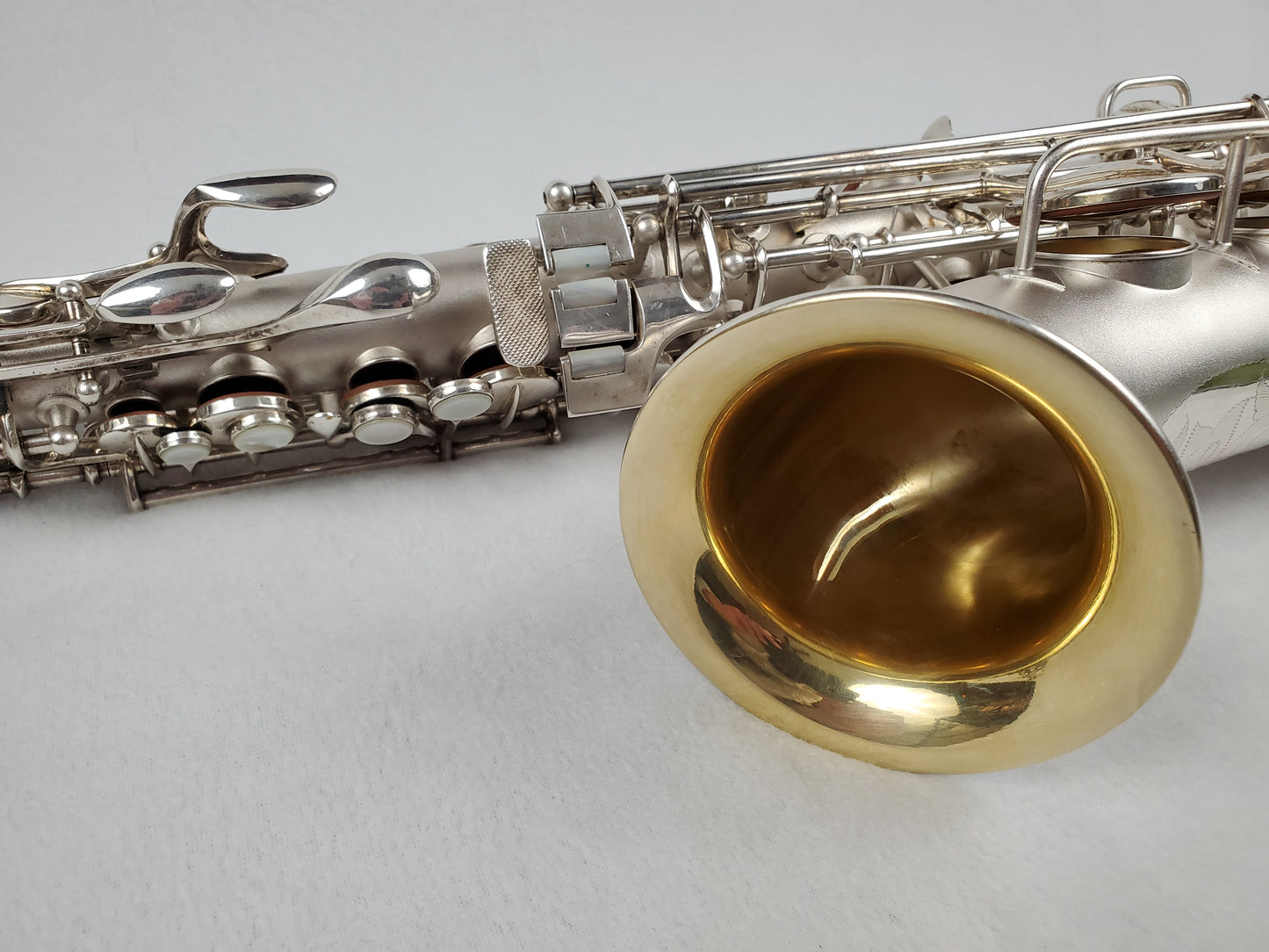 Conn F Mezzo Soprano Saxophone 219xxx - Silver Plated w Gold Wash Bell