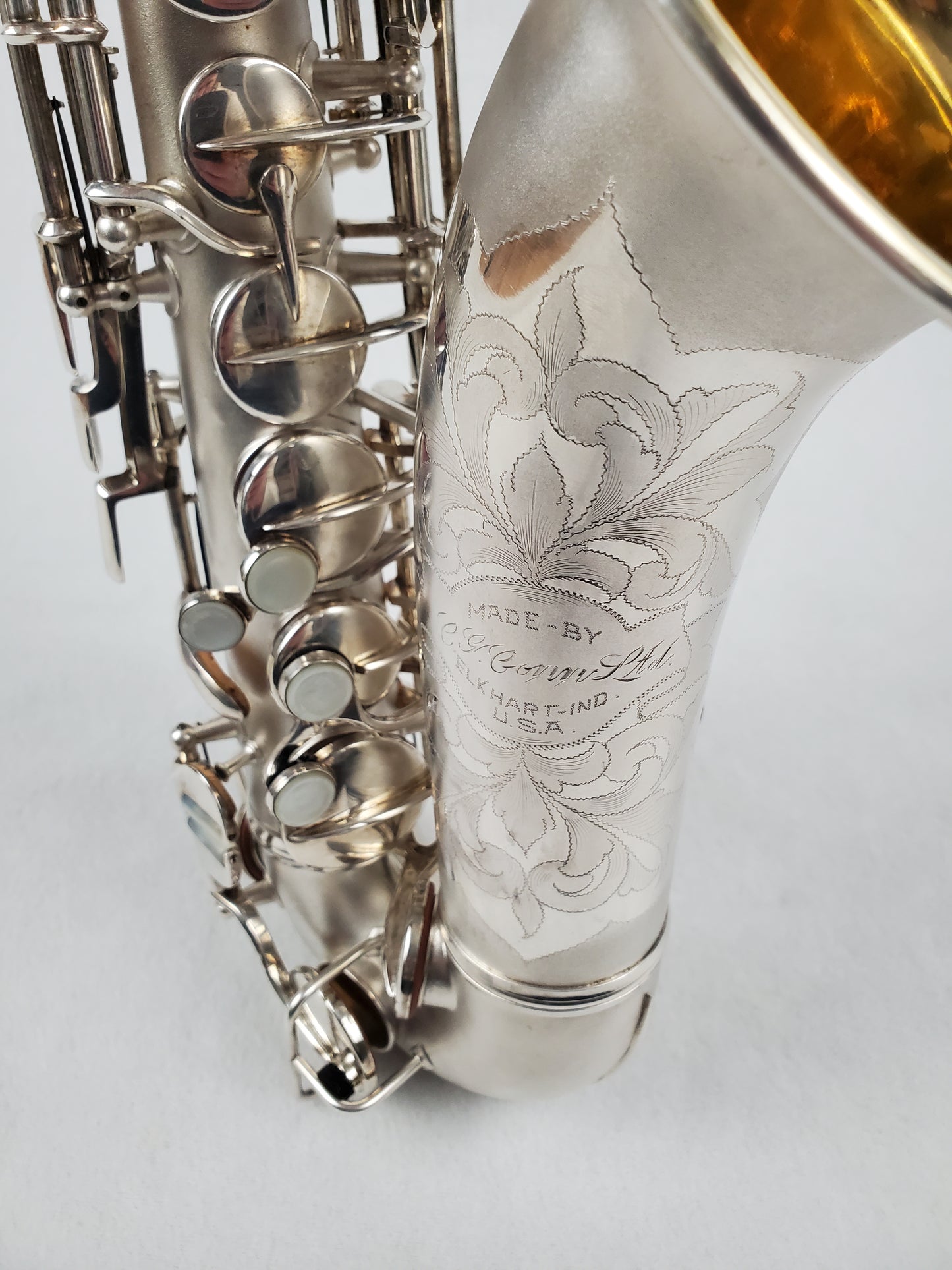 Conn F Mezzo Soprano Saxophone 219xxx - Silver Plated w Gold Wash Bell