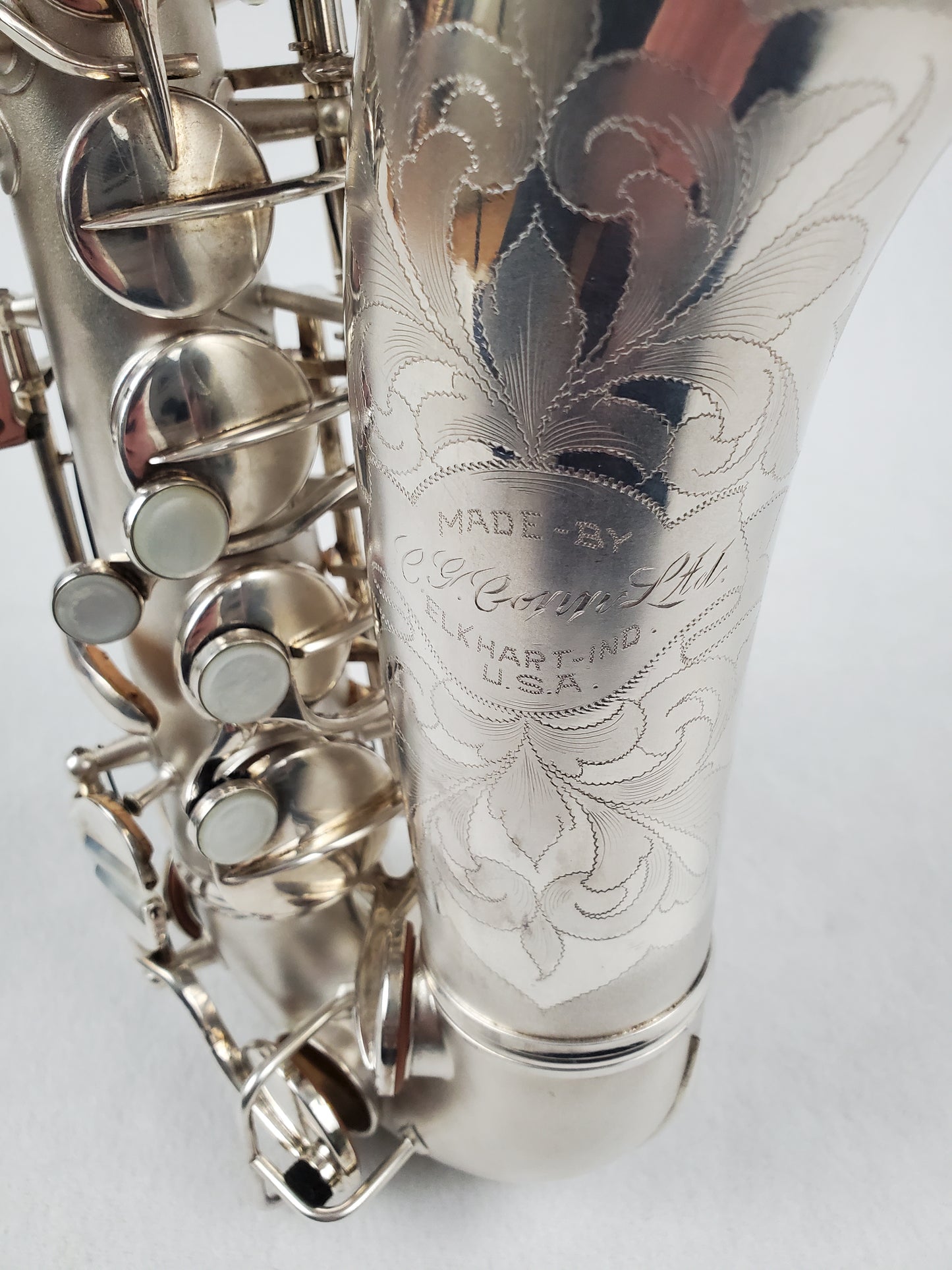 Conn F Mezzo Soprano Saxophone 219xxx - Silver Plated w Gold Wash Bell