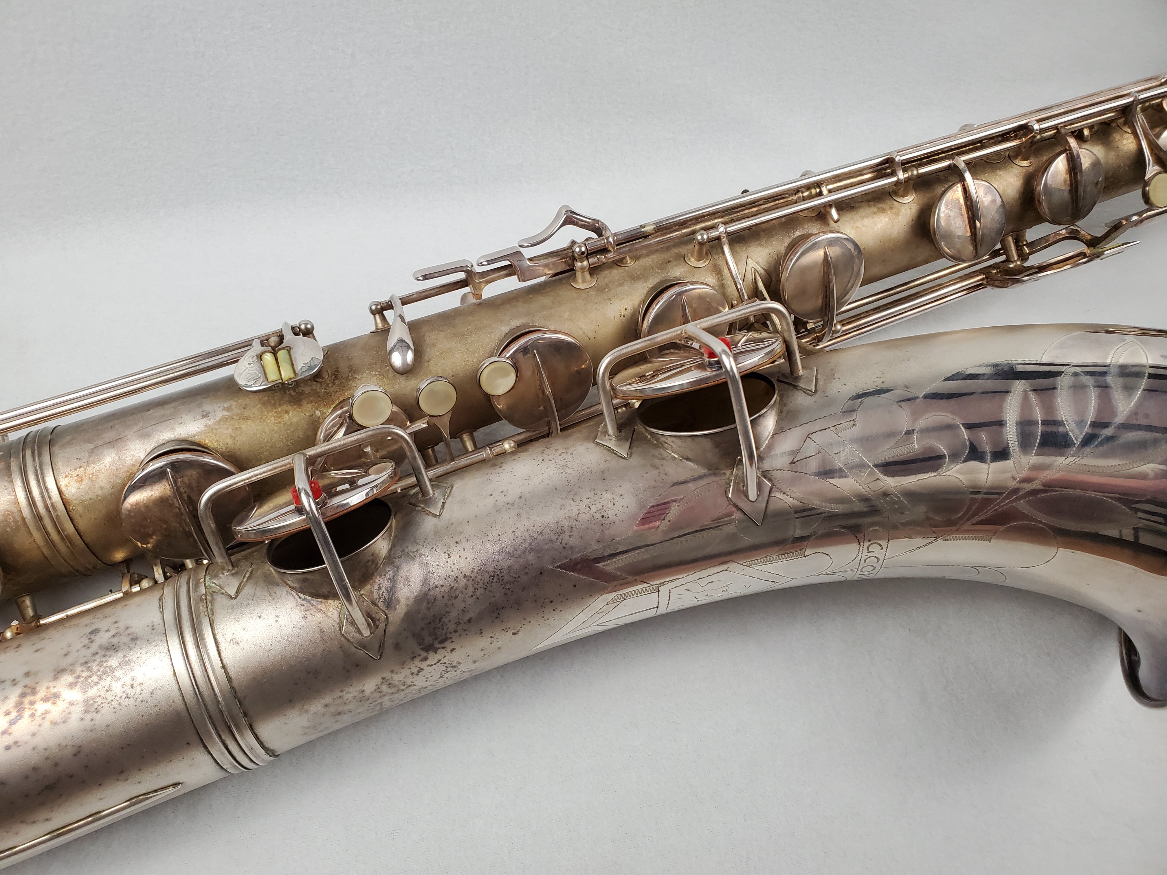 Conn 12M Bari Saxophone 311xxx Silver Plated w Gold Wash Bell Inqu Midwest Sax