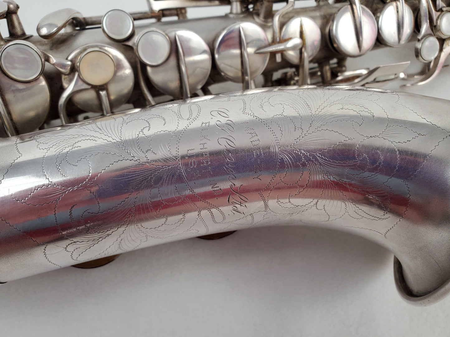 Conn F Mezzo Soprano Saxophone 213xxx - Silver Plated w Gold Wash Bell