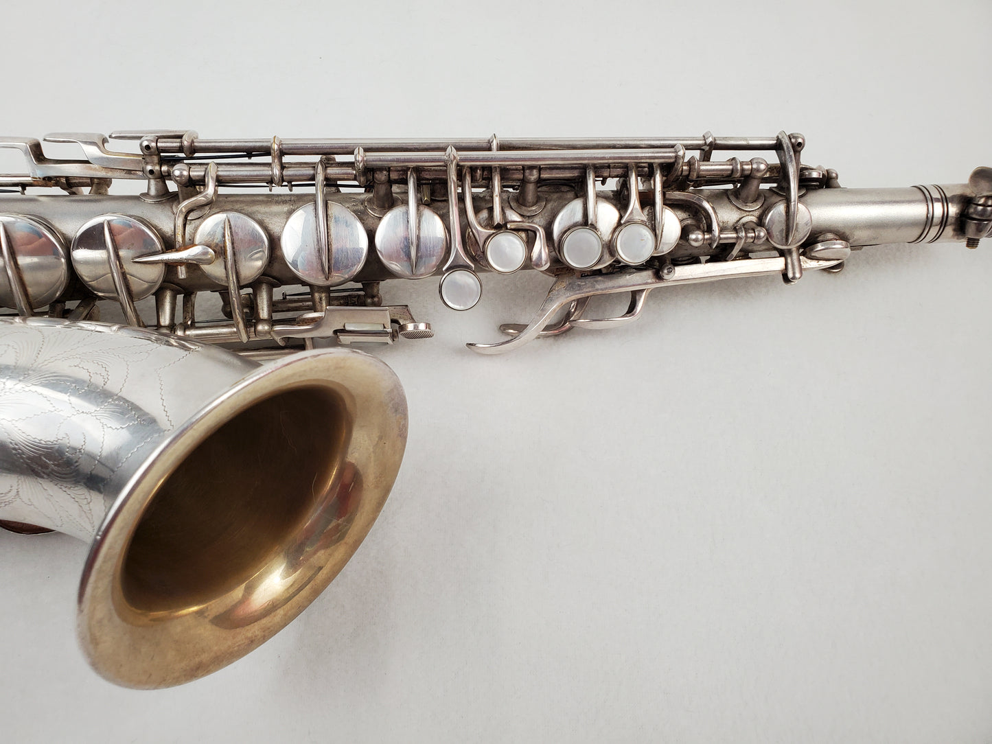 Conn F Mezzo Soprano Saxophone 213xxx - Silver Plated w Gold Wash Bell