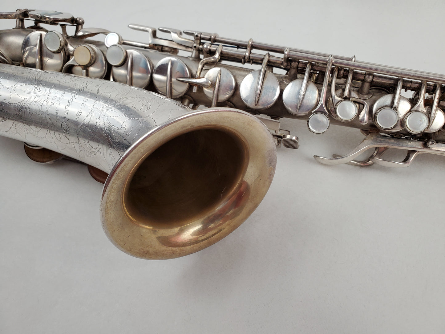 Conn F Mezzo Soprano Saxophone 213xxx - Silver Plated w Gold Wash Bell
