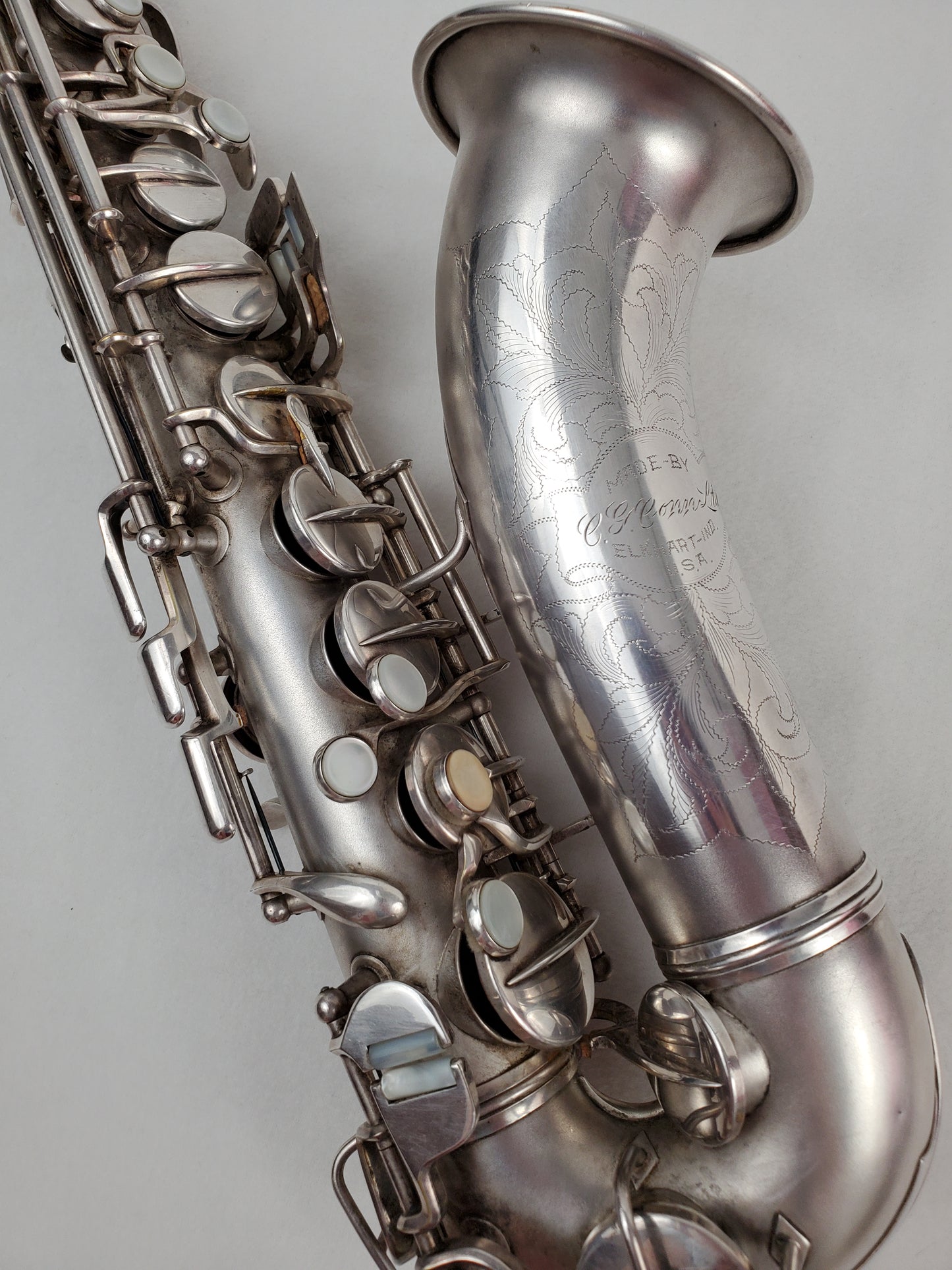 Conn F Mezzo Soprano Saxophone 213xxx - Silver Plated w Gold Wash Bell