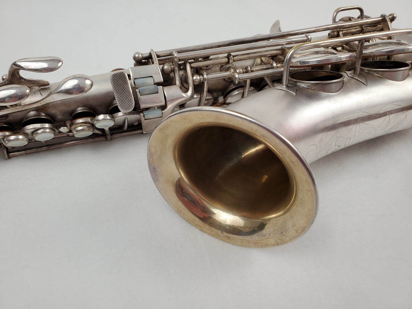 Conn F Mezzo Soprano Saxophone 213xxx - Silver Plated w Gold Wash Bell