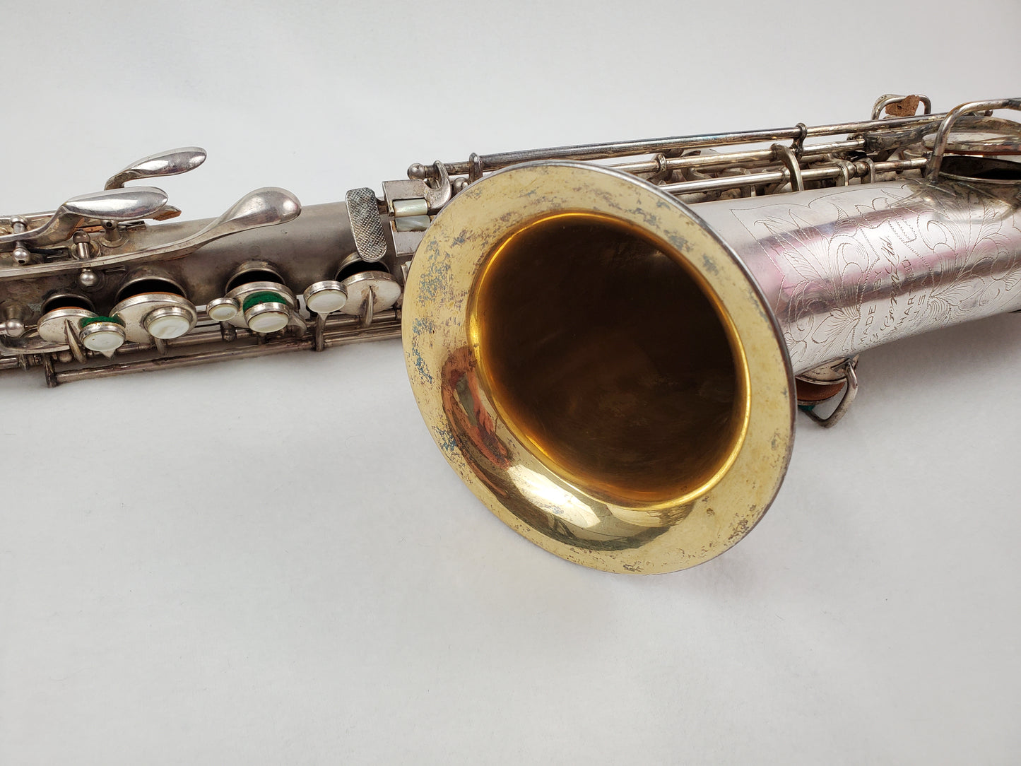 Conn C Melody Saxophone 224xxx - Silver Plated w Gold Wash Bell
