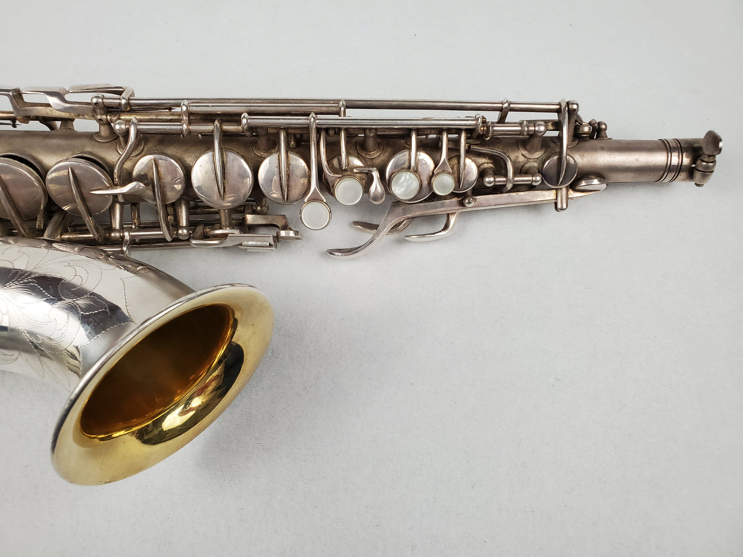 Conn F Mezzo Soprano Saxophone 213xxx - Silver Plated w Gold Wash Bell