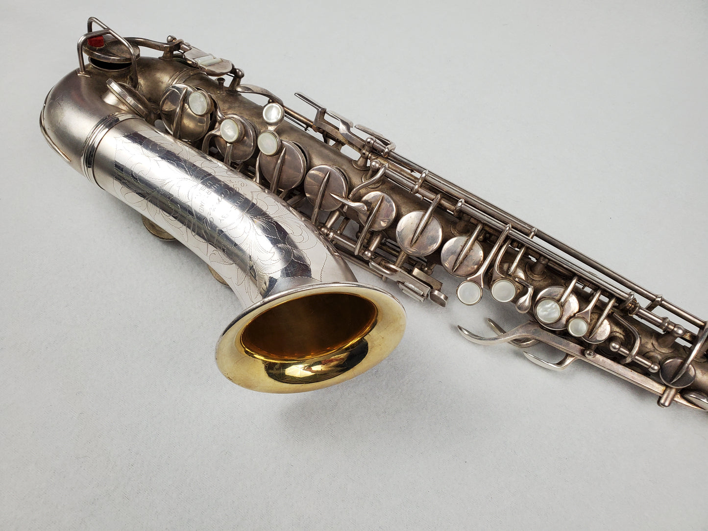 Conn F Mezzo Soprano Saxophone 213xxx - Silver Plated w Gold Wash Bell