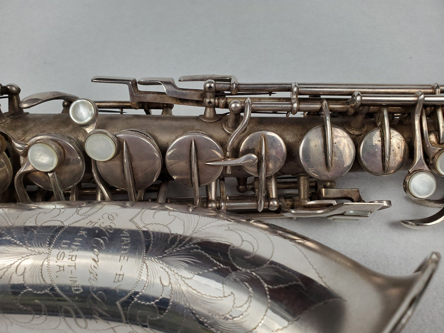 Conn F Mezzo Soprano Saxophone 213xxx - Silver Plated w Gold Wash Bell