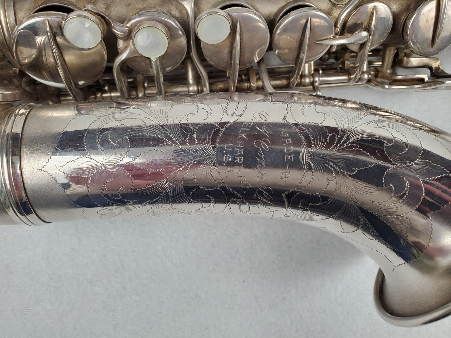 Conn F Mezzo Soprano Saxophone 213xxx - Silver Plated w Gold Wash Bell