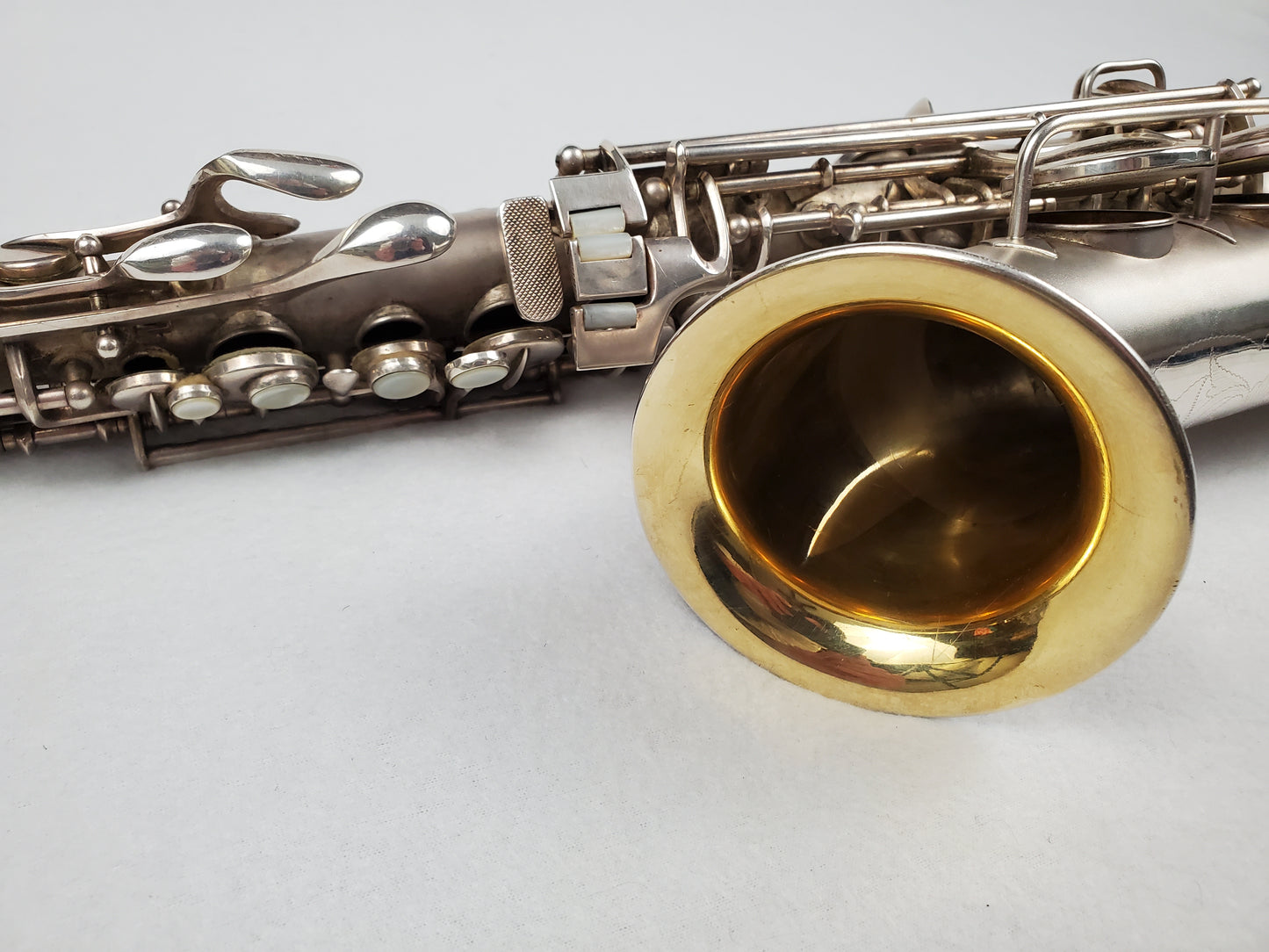 Conn F Mezzo Soprano Saxophone 213xxx - Silver Plated w Gold Wash Bell