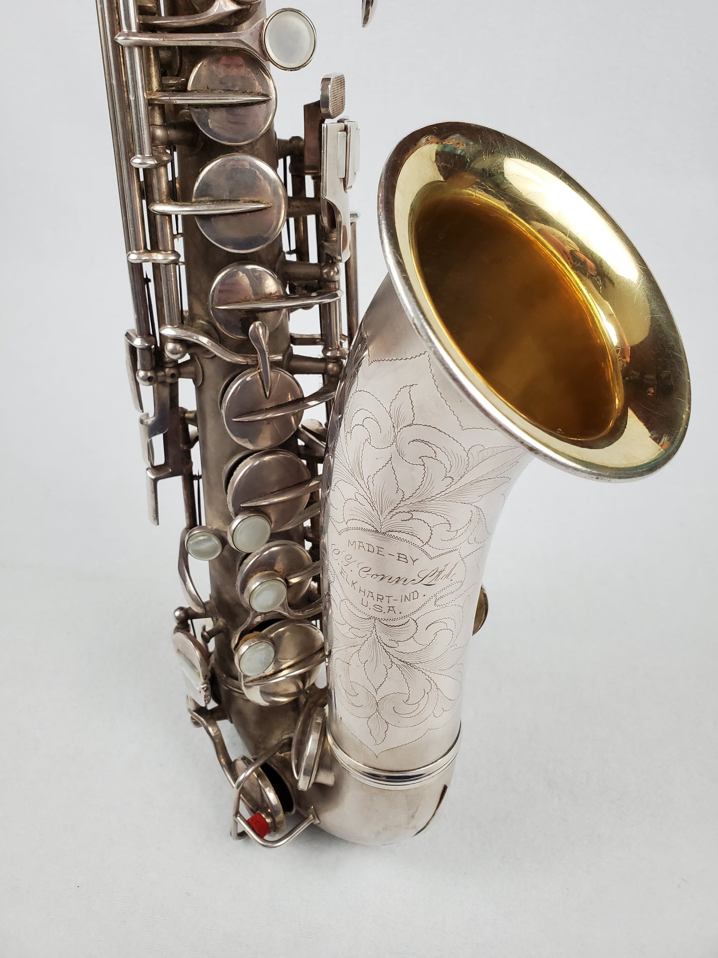 Conn F Mezzo Soprano Saxophone 213xxx - Silver Plated w Gold Wash Bell