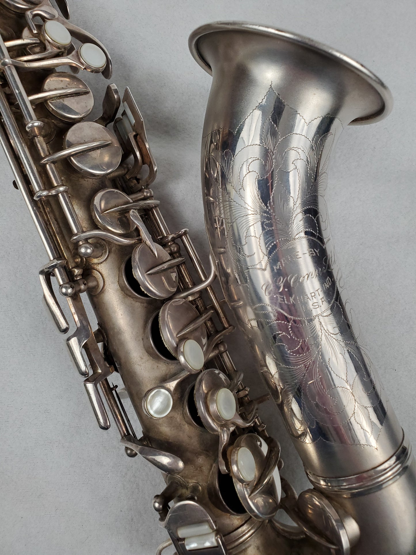 Conn F Mezzo Soprano Saxophone 213xxx - Silver Plated w Gold Wash Bell